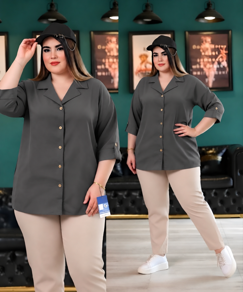 شومیز سایز بزرگ الیزه زنانه کد ۱۱۹۱ در رنگبندی متنوع